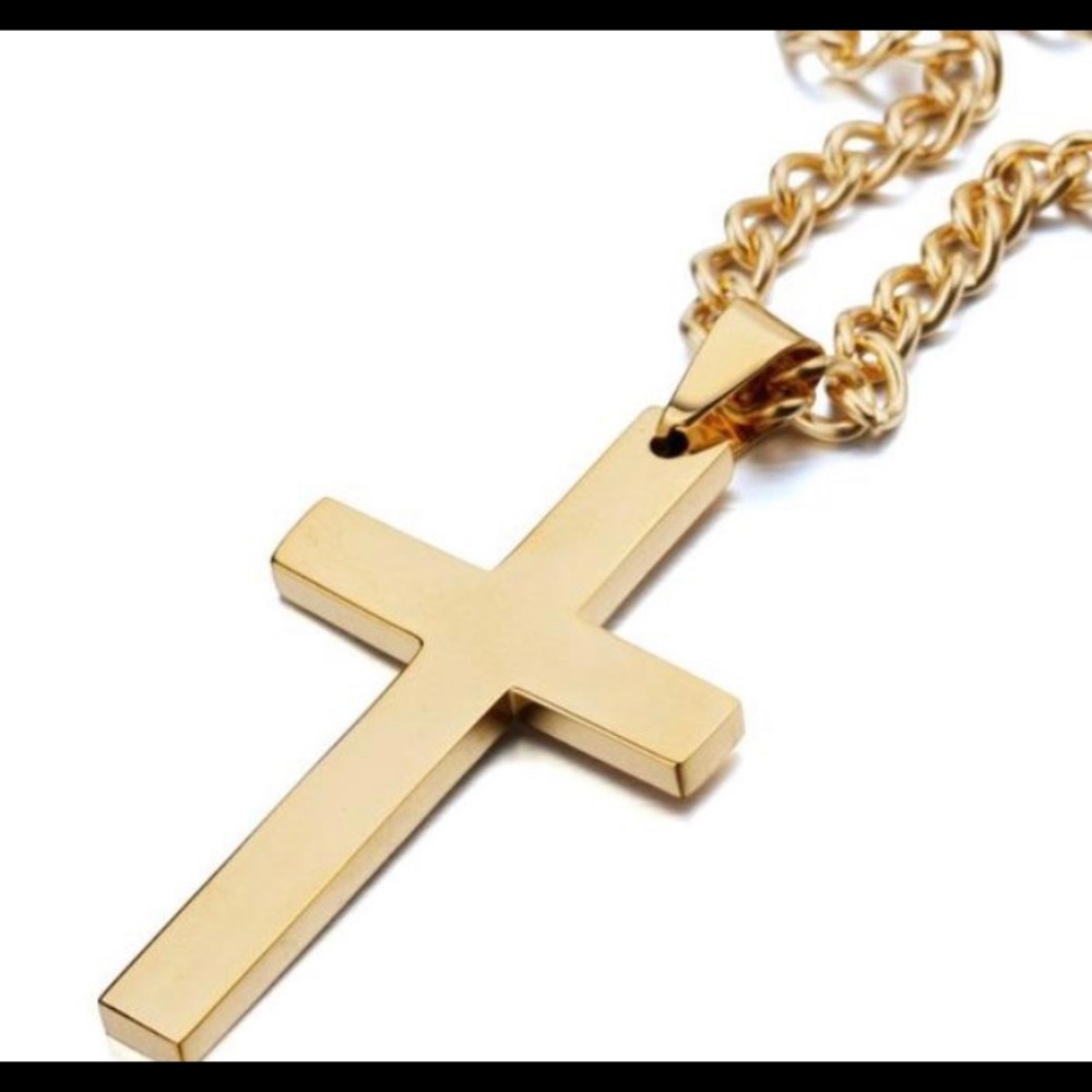 💥 Black Cross Pendant Men’s Necklace 💥 - Picture 6 of 7